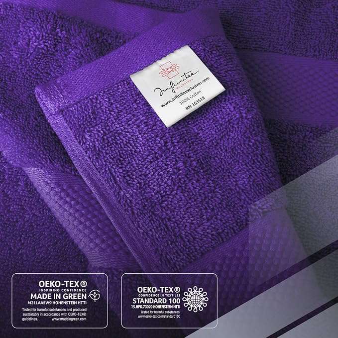 Infinitee Xclusives Luxury 100% Ring-Spun Cotton Bath Towels Set of 4 – Soft - Image 5