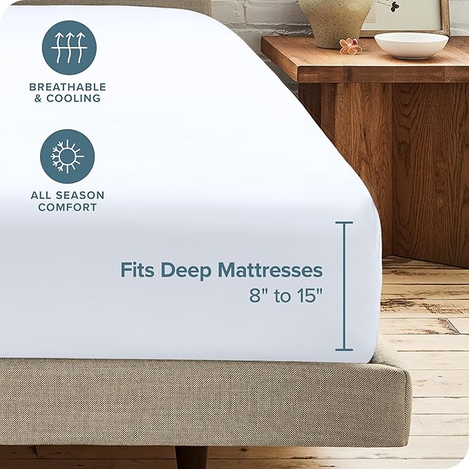 Bare Home 5-Pack Fitted Bottom Ultra-Soft Sheets Full - Premium 1800 Ultra-Soft Wrinkle Resistant Microfiber - Deep Pocket (Full, White)