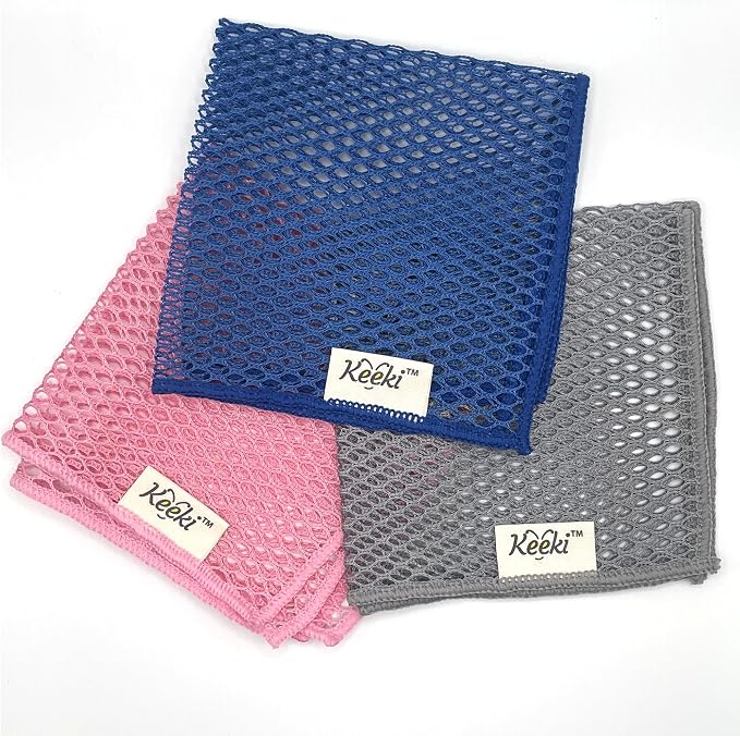Keeki Cloth - Kitchen Cleaning Cloth, Package of 3 mesh Cloths Assortment by Keeki