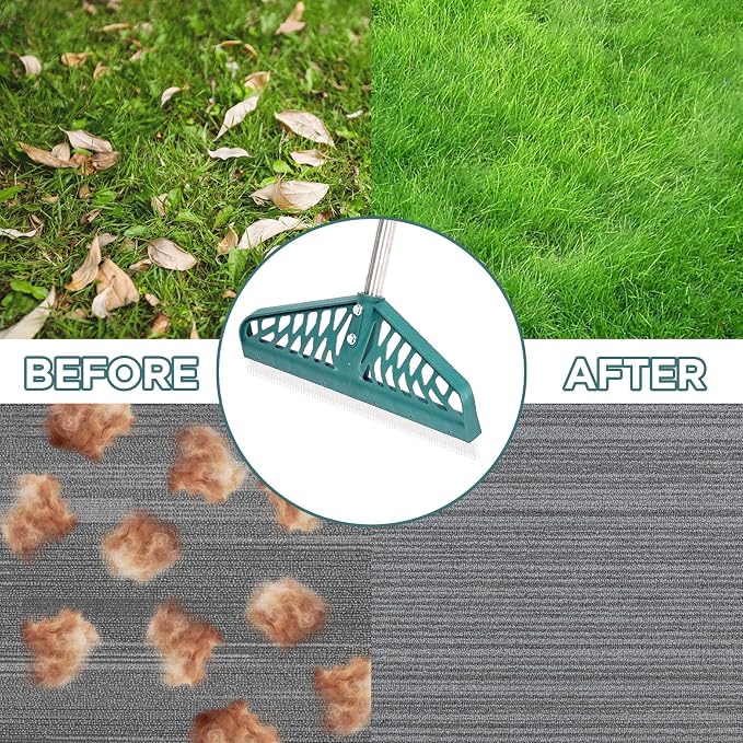 Artificial Turf Rake with Adjustable Steel Handle from 32 to 61 Inch, Durable - Image 9