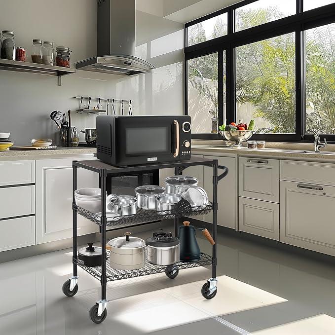 Finnhomy 3 Tier Heavy Duty Commercial Grade Utility Cart - Image 3