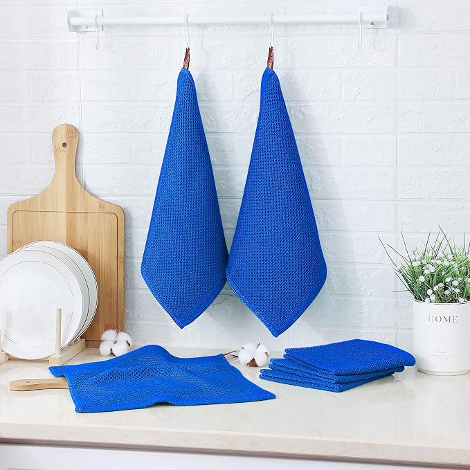 Kitinjoy 100% Cotton Kitchen Dish Cloths, 6 Pack Waffle Weave Ultra Soft - Image 6
