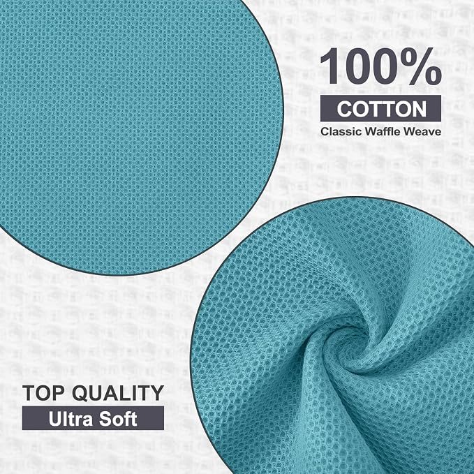 Kitinjoy 100% Cotton Kitchen Dish Cloths, 6 Pack Waffle Weave Ultra Soft - Image 7