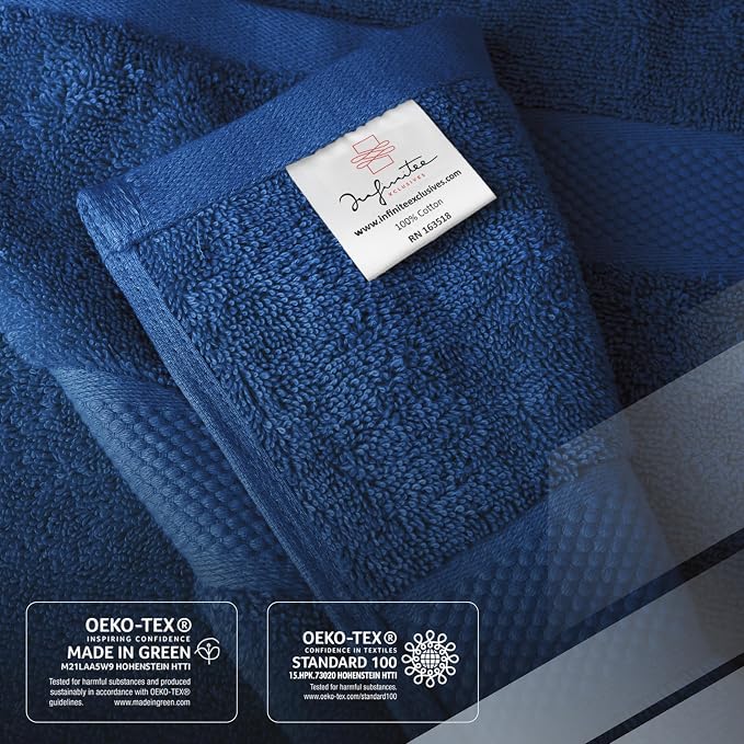 Infinitee Xclusives Luxury 100% Ring-Spun Cotton Bath Towels Set of 4 – Soft - Image 5