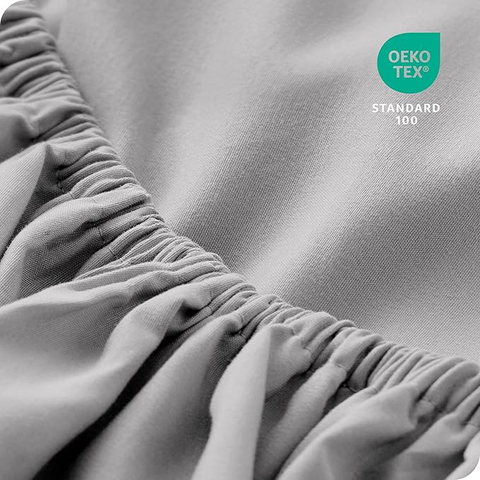 Bare Home 5-Pack Fitted Bottom Sheets Twin - Premium 1800 Ultra-Soft Wrinkle Resistant Microfiber - Deep Pocket (Twin, Light Grey)