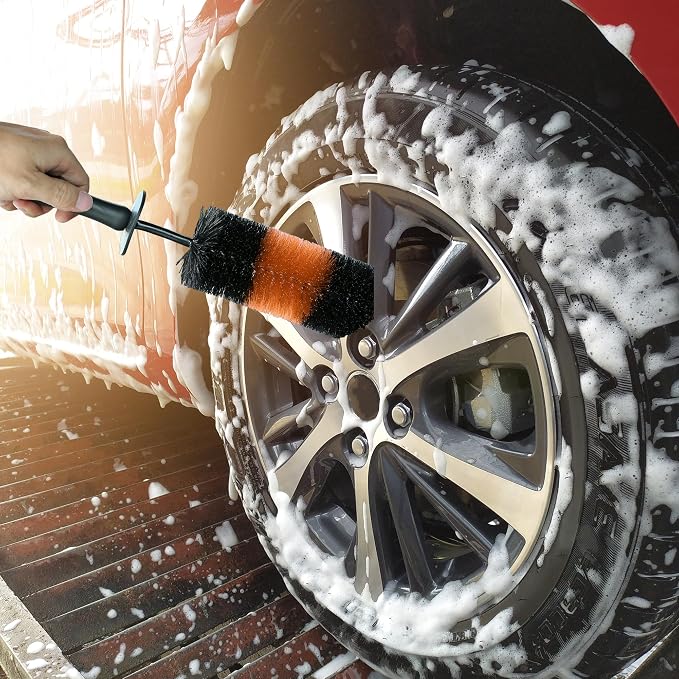 TAKAVU Master Wheel & Tire Brush, Easy Reach Wheel and Rim Detailing Brush Long - Image 7