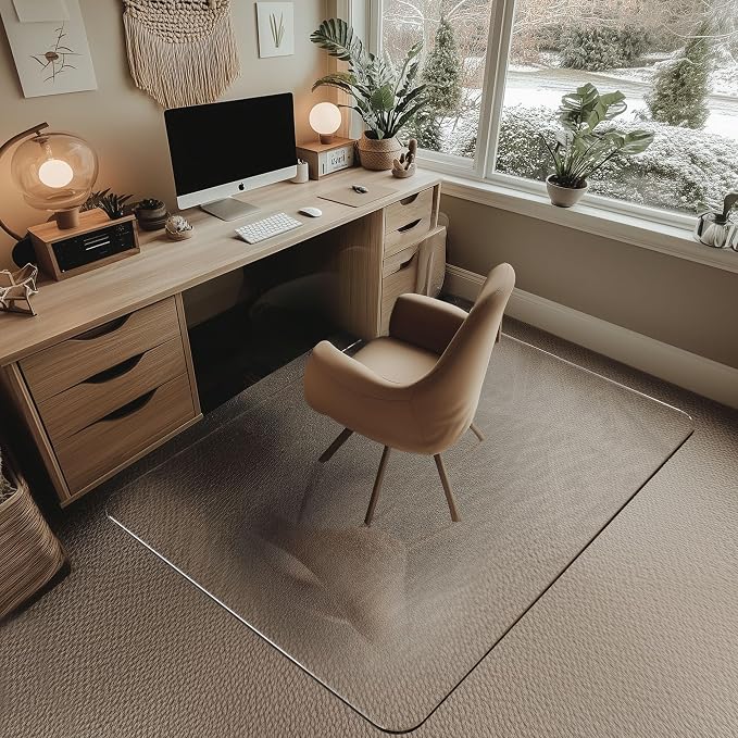 Office Chair Mat for Carpet & Hardwood, Upgraded 36" x 48" Dual Use Tempered - Image 2