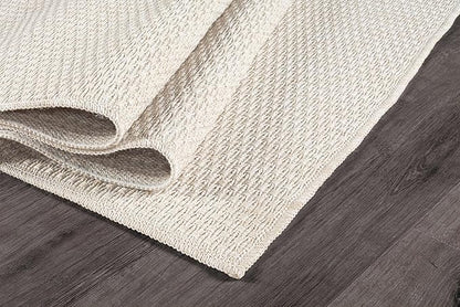 Easy Jute Rug 8x10 Indoor Outdoor Natural Rugs Solid Fiber Rug Woven Area Rug Boho Easy Clean Inside Carpet for Living Room Bedroom Dining Room Hallway or Outdoor Patio Porch (8 X 10 Bone)