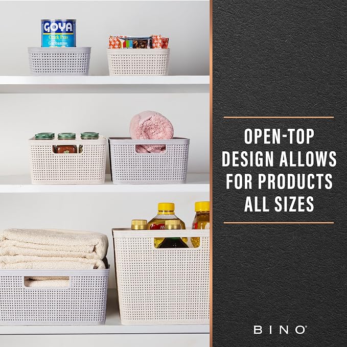 BINO Woven Plastic Basket | Large, Space-Saving Storage, Stylish Design | - Image 5