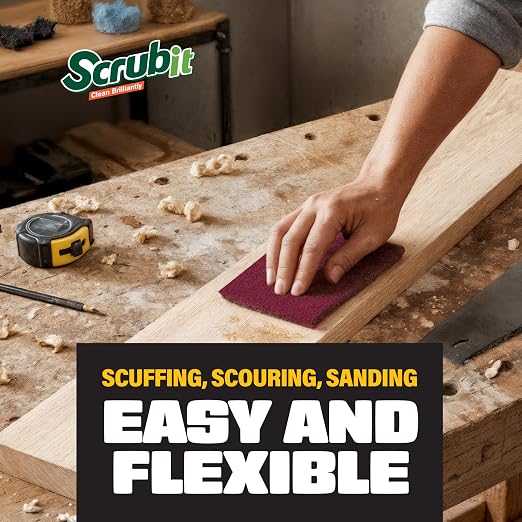 SCRUBIT 6 x 9 in. General Purpose Scuff Pads, Paint Primer Prep Adhesion - Image 6