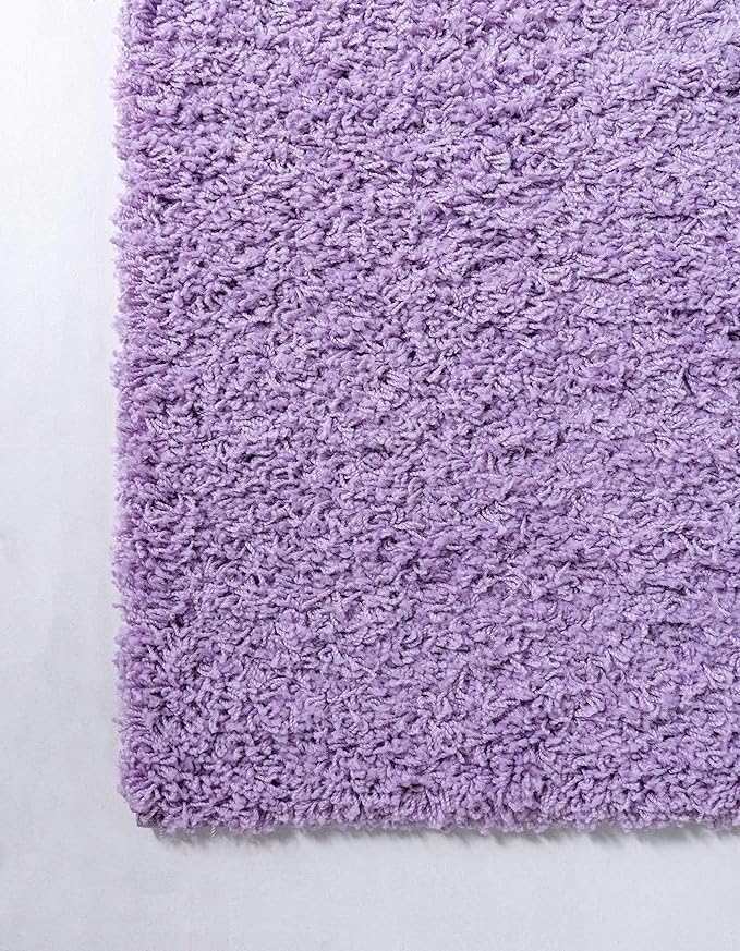 Unique Loom Solid Shag Collection Area Rug (8' x 10' Rectangle Lilac)