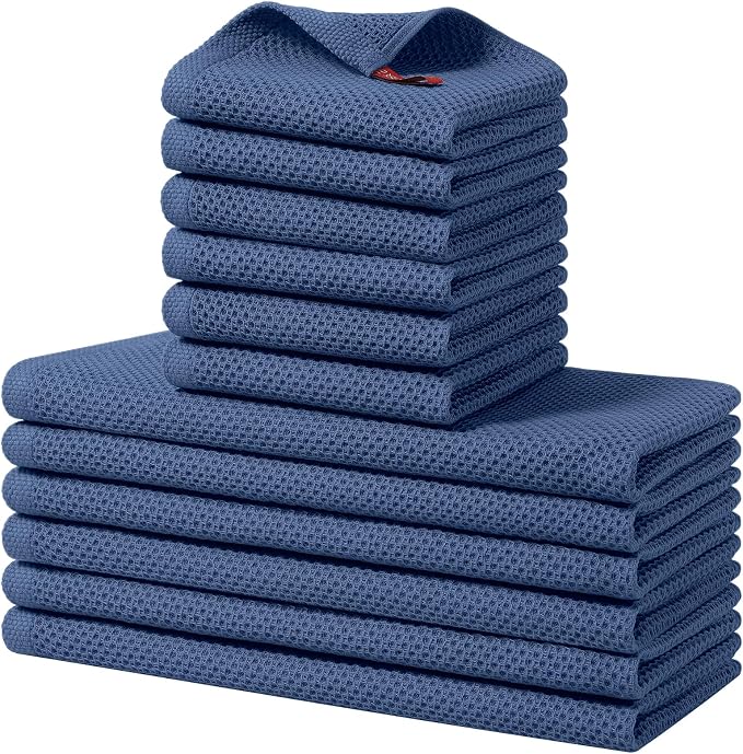 Homaxy 100% Cotton Kitchen Towels and Dishcloths Set, 12 x 12 Inches and 13 x by Homaxy