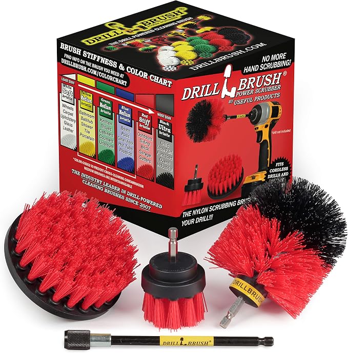 Stiff Bristle Power Scrubber Kit by Drillbrush