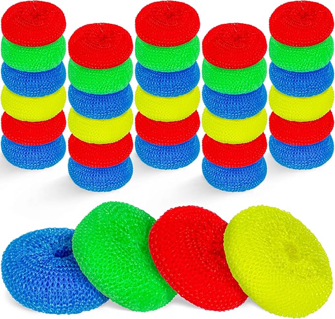 DecorRack 30 Mesh Scourers, Premium Non-Scratch Plastic Scourers, Stain by DecorRack