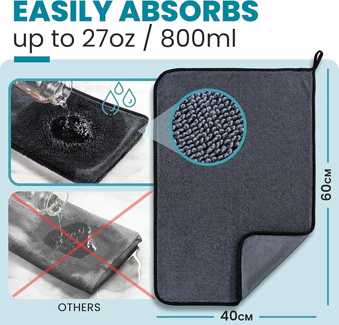 Shiny Wipes XL Drying Towel, The Original, Ultra Absorbent Twisted-Loop Design - Image 5