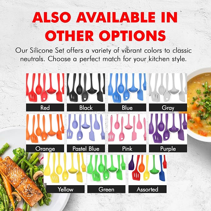 Chef Craft 7 Piece Blue Premium Silicone Kitchen Tool Set - Image 7