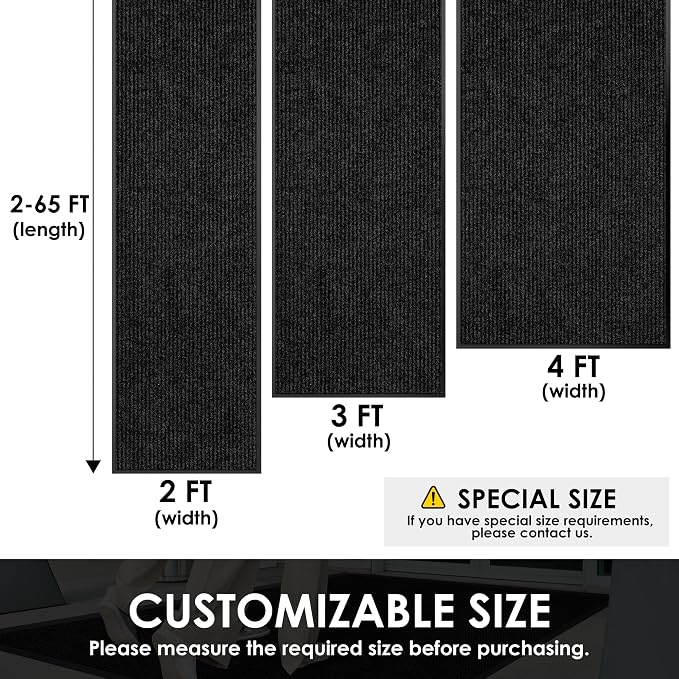 4′ x 59′ Front Door Mat Indoor Outdoor Entrance, Commercial Floor Mat Heavy - Image 2