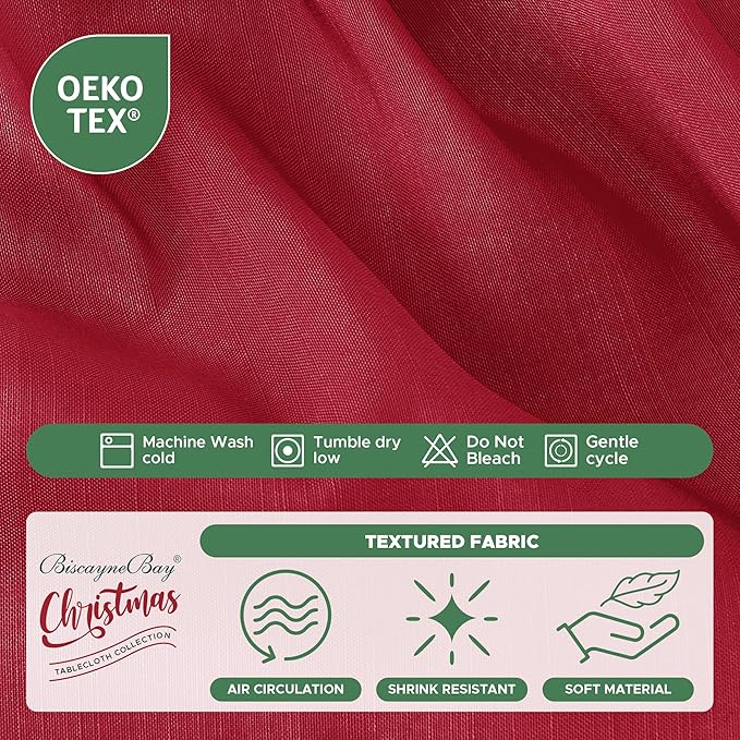 Biscaynebay Wrap Around Bed Skirts for King & Cal King Beds 15" Drop, Christmas Red Adjustable Elastic Dust Ruffles Easy Fit Wrinkle & Fade Resistant Silky Luxurious Fabric Machine Washable