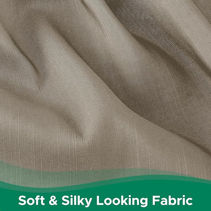 Biscaynebay Wrap Around Bed Skirts for King & Cal King Beds Short Drop of 12", Taupe Adjustable Elastic Dust Ruffles Easy Fit Wrinkle Resistant Silky Luxurious Fabric Machine Washable