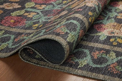 Loloi Rifle Paper Co. Rosa Collection RSA-01 Black 2'-3" x 3'-9" Accent Rug