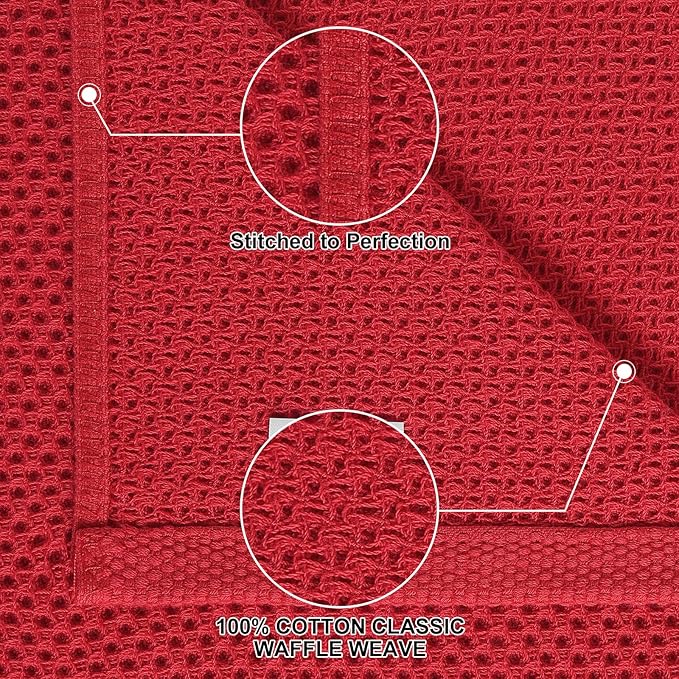 Homaxy 100% Cotton Kitchen Towels and Dishcloths Set, 12 x 12 Inches and 13 x - Image 2
