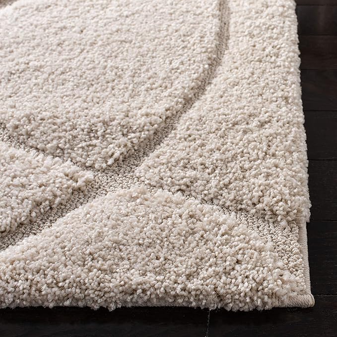 SAFAVIEH Florida Shag Collection Area Rug - 8'6" x 12', Creme & Creme, Non-Shedding & Easy Care, 1.2-inch Thick Ideal for High Traffic Areas in Living Room, Bedroom (SG471-1111)