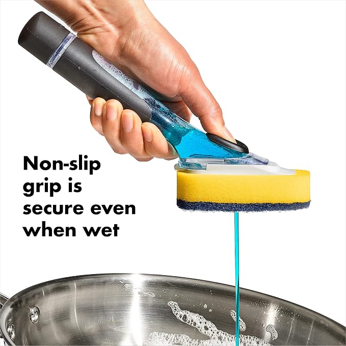 OXO New Good Grips Soap Dispensing Dish Scrub​ - Image 6