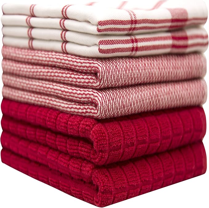 Premium Kitchen Towels | Large Cotton Dish Towels | Flat & Terry Highly - Image 2