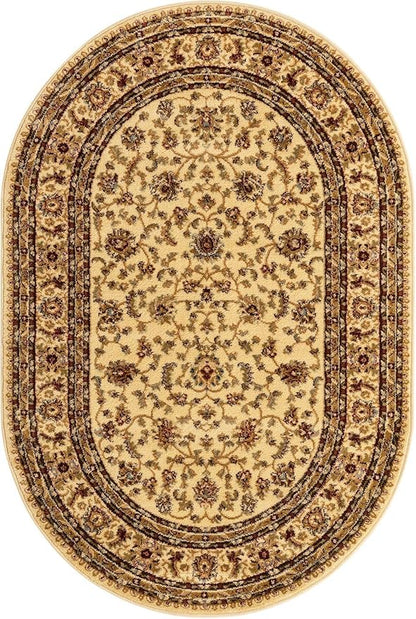 Unique Loom Voyage Collection Area Rug - St. Louis (4' 1" x 6' 1" Oval Cream/Brown)