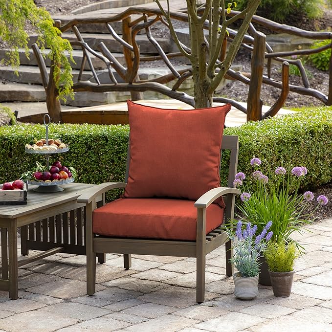 Arden Performance Outdoor Deep Seat Set, 24 x 24, Rain-Proof, Fade Resistant, Deep Seat Bottom and Back Cushion Sedona Plain Weave Olefin