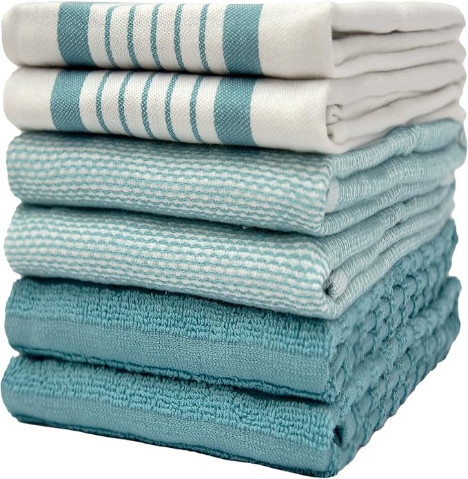 Premium Kitchen Towels | Large Cotton Dish Towels | Flat & Terry Highly by BumbleTowels