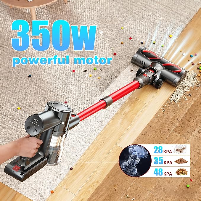 Cordless Vacuum Cleaner, 48Kpa Strong Suction, 50Mins Runtime, Anti-Tangle - Image 4