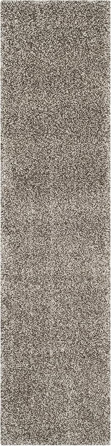 SAFAVIEH Milan Shag Collection Runner Rug - 2' x 14', Grey, Solid Design, Non-Shedding & Easy Care, 2-inch Thick Ideal for High Traffic Areas in Living Room, Bedroom (SG180-8080)