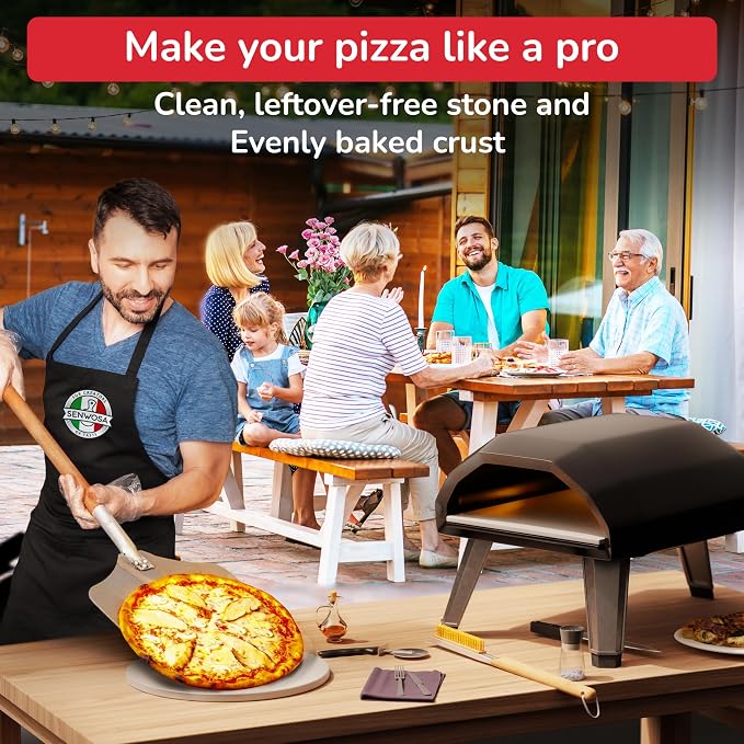 Pizza Oven & Stone Brush with Scraper, Turning Fork & Bubble Popper Bundle - Image 6