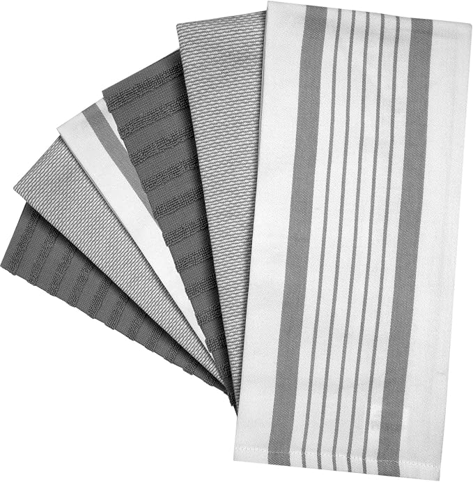 Premium Kitchen Towels | Large Cotton Dish Towels | Flat & Terry Highly - Image 3
