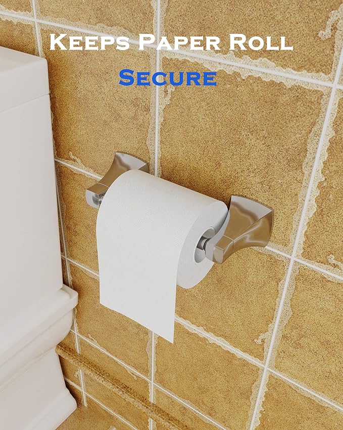 Polished Chrome Toilet Paper Holder Bathroom Double Post Pivoting Tissue Roll - Image 3