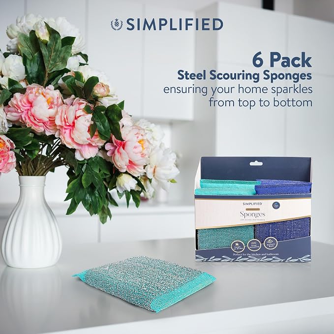 Simplified 6-Pack Steel Scouring Sponges - Image 7