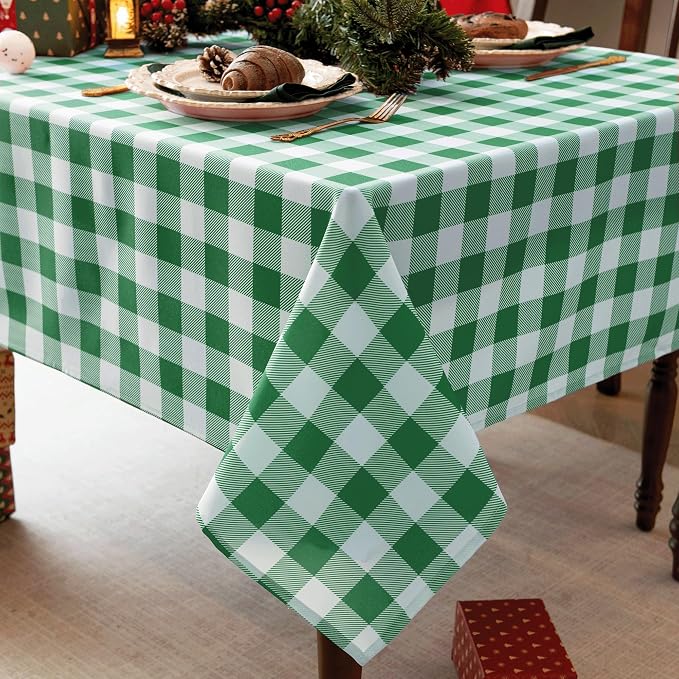 Classic Gingham Tablecloth Fabric by Essifunia