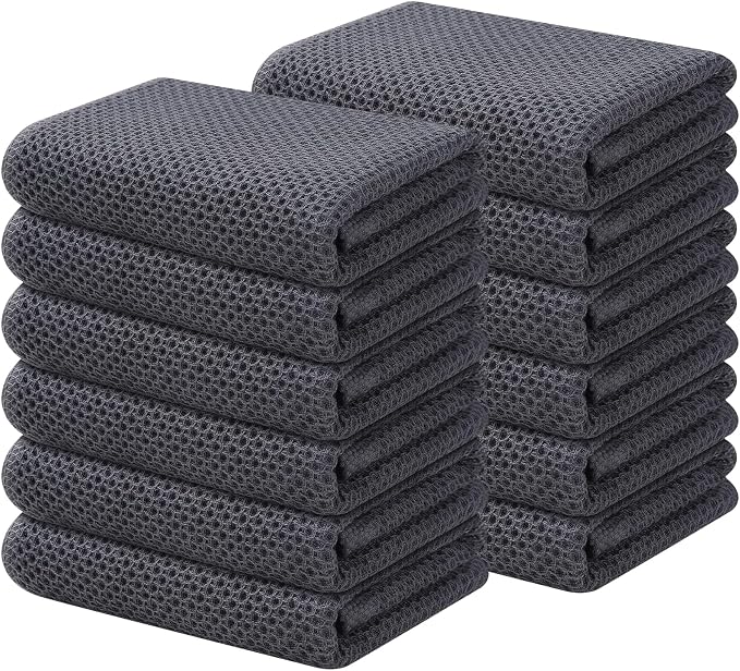 Kitinjoy 100% Cotton Waffle Weave Kitchen Hand Towels by Kitinjoy