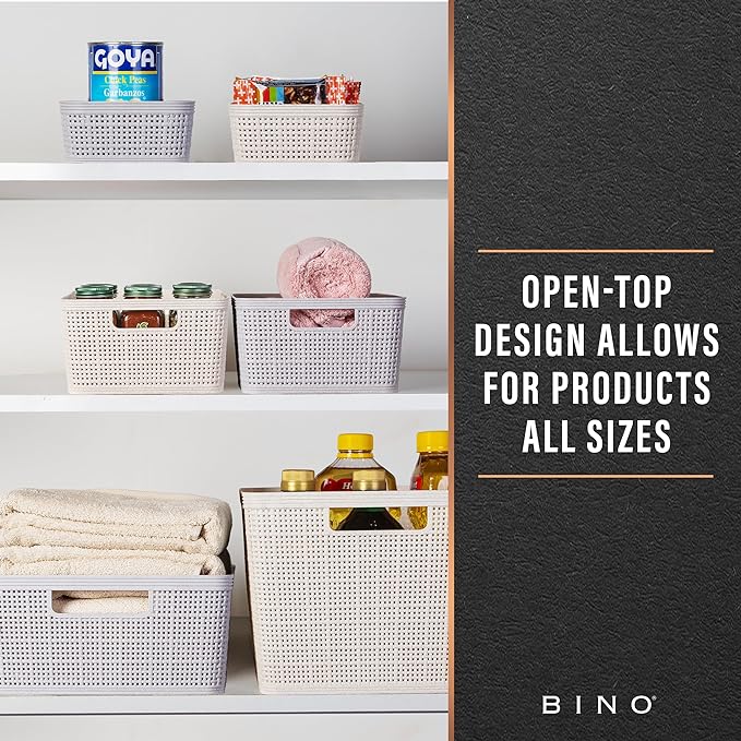 BINO - Woven Plastic Basket, The Jute Collection, Home Organization, - Image 5