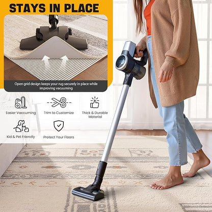 Non-Slip Rug Pad Gripper 2x10 Feet, Anti Skid Mat for Kitchen Hallway Runner Rug, Keep Rugs in Position and Safe, Thick Cushioned Carpet Pad for Hardwood Floors Protection