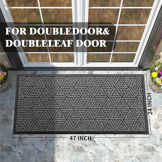 Yimobra Large Door Mat 47x24, All-Weather Waterproof Non-Slip Welcome Matt - Image 2