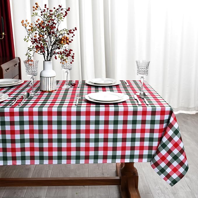 Waterproof Checkered Tablecloth Fabric by Essifunia