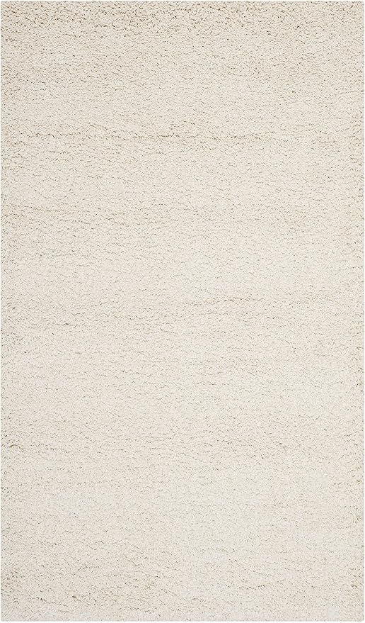 SAFAVIEH Milan Shag Collection Accent Rug - 2' x 4', Ivory, Solid Design, Non-Shedding & Easy Care, 2-inch Thick Ideal for High Traffic Areas in Entryway, Living Room, Bedroom (SG180-1212)