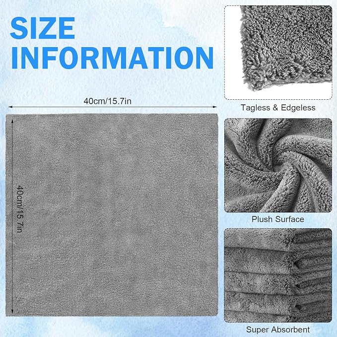Tallew 15 Pcs 15 Pcs Car Microfiber Towels Buffing Drying Wash Cleaning Cloths - Image 4