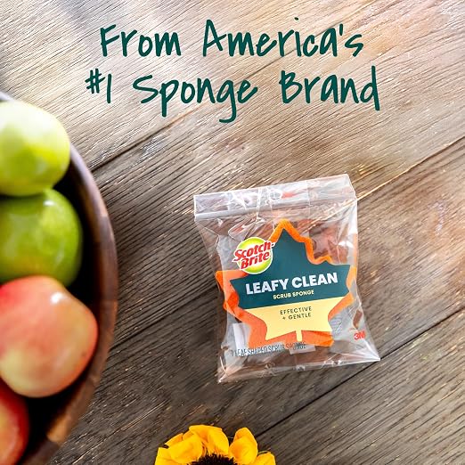 Scotch-Brite Leafy Clean Scrub Sponge, Two-Sided Kitchen Sponges - Image 9