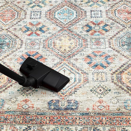 Keen Home Design 9x12 Rug - Machine Washable Area Rug with Non-Slip Backing, Ideal for Living Room, Dining Room, Bedroom - Vintage, Easy Clean, Durable, Low Pile Rug - (9' x 12')