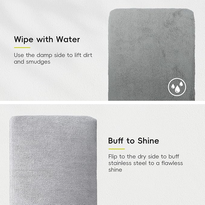 EKO Microfiber Cleaning Mitt for Stainless Steel – Lint-Free Reusable Polishing - Image 6