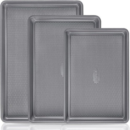 HONGBAKE 3 Pack Nonstick Ceramic Baking Sheet Pan Set by HONGBAKE