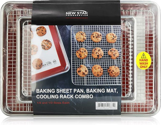New Star Foodservice 1028751 Commercial-Grade Bun Pan/Baking Sheet, Baking Mat by NewStarFoodservice